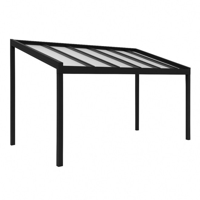 MB Line Aluminium Veranda Zwart met Glazen dak